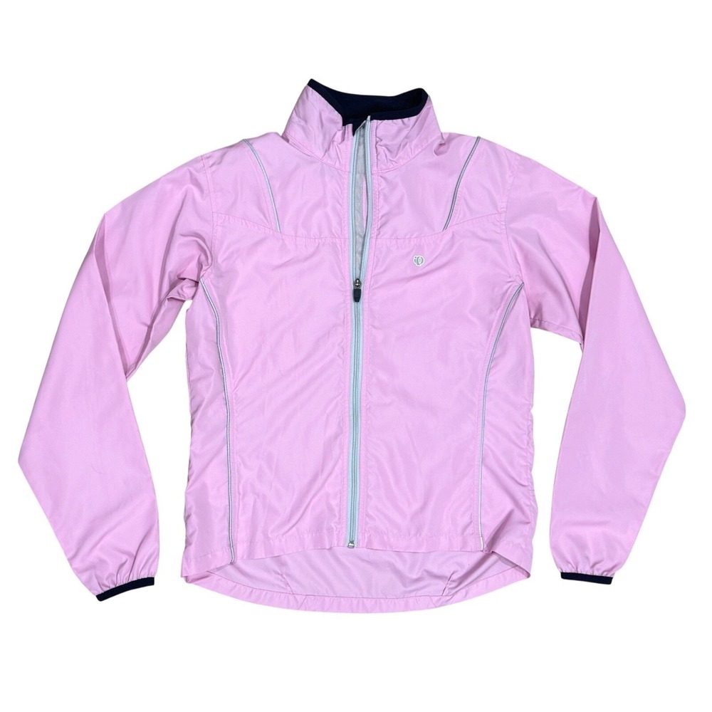 Pearl Izumi Womens Pink Mock Neck Full-Zip Windstopper Cycling Jacket Size M